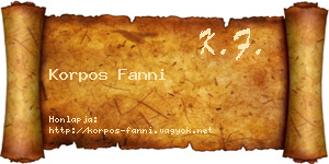 Korpos Fanni névjegykártya
