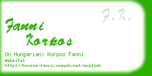 fanni korpos business card